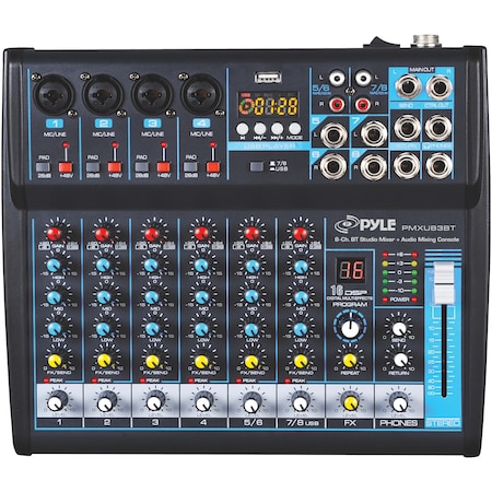 Pyle Bluetooth Studio Mixer (8-Channel) PMXU83BT